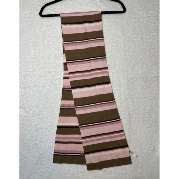Aeropostale Accessories - Aeropostale Scarf OS Pink Brown Striped Y2K Knit Acrylic 0997